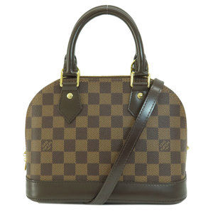 Louis Vuitton Alma BB Damier Ebene Handbag Canvas